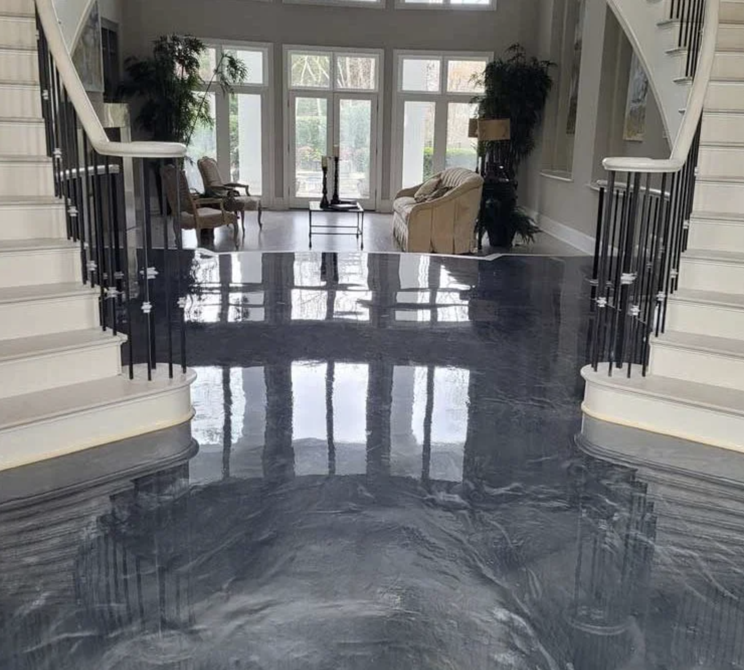 Decorative stained concrete floor in Ventura, CA