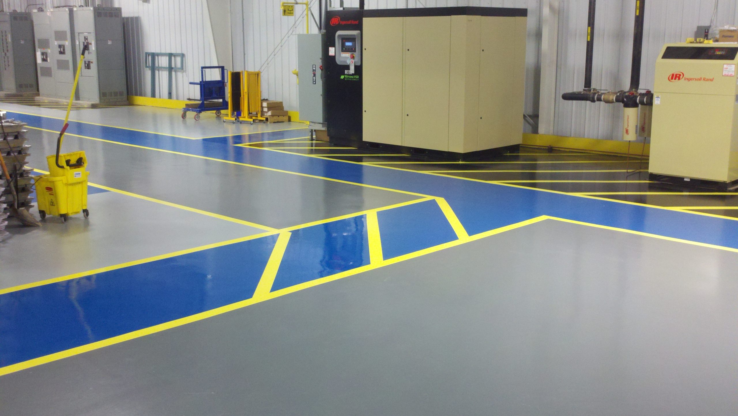 Industrial epoxy flooring in a Ventura warehouse facility
